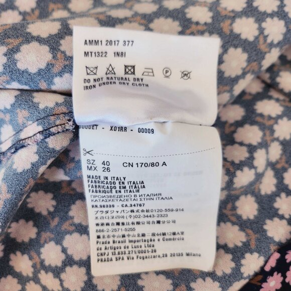 MIU MIU NAVY FLOWER PRINT TOP (40) - Picture 8 of 11